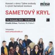 Plakát na koncert 15.11.2024 v divadle Orfeus