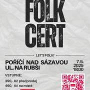 Plakát Folkcert Poříčí nad Sázavou